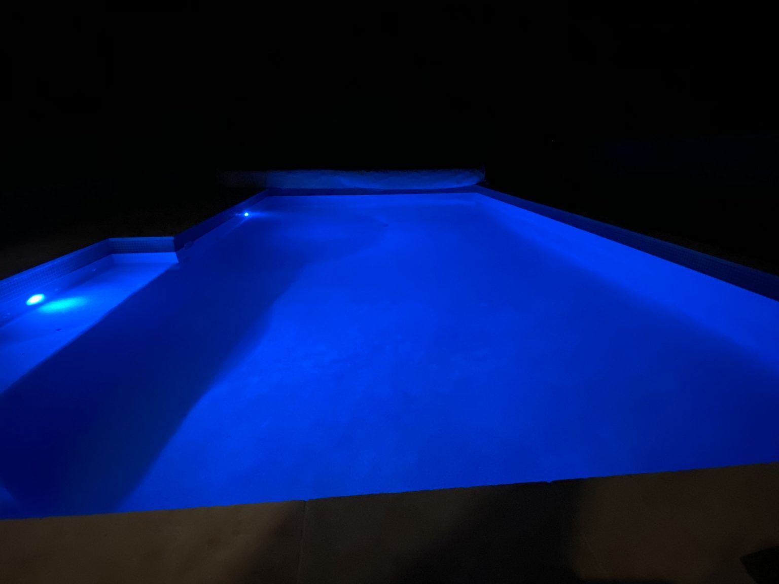 New pool lights in a pool renovation. Improvement Pools